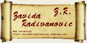 Zavida Radivanović vizit kartica